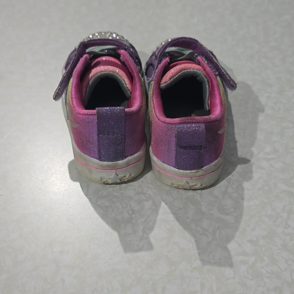Skechers‎ Crystal Stars Toddler Girl  Light Up Sneakers  Size 6